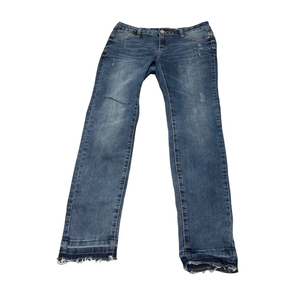 American Blue Jeans Girls 13 Denim Cotton Stretch Mid-Rise Hipster Frayed Hem